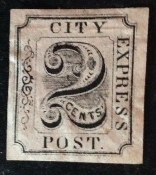 Usa 1853 - 54 Adams City Express Post 2 Cents Stamp Hinged