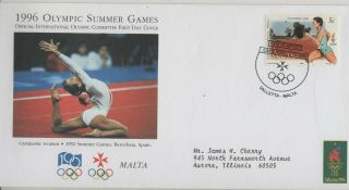 Malta 1996 First Day Cover And Card Summer Olympic Games Gymnastic Women