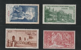 Niger - French Colonial - Complete Set Of 4 Old Stamps Mnh (nigr 738)