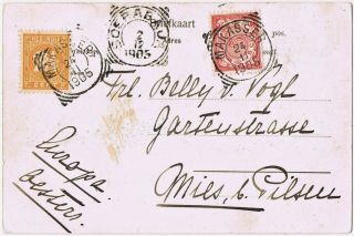 1905: Netherlands Indies Indonesia.  Post Card to Pilsen 2