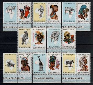 Belgisch Congo Belge - Rwanda N° 301/308,  Labels Mnh Headdress Animals C32.  00eu