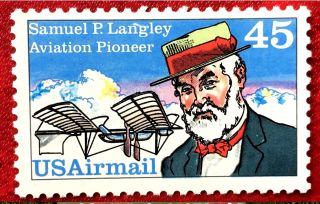 Us Airmail Sc C118a 45c Samuel P.  Langley Overall Tagging