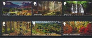 Great Britain 2019 Forests Set Of 6 Singles Fine