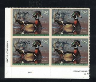 Rw86 - Federal Duck Stamp.  Plate Number Block Of 4.  Mnh.  Og.  A/s.  02 Rw86pb4blas