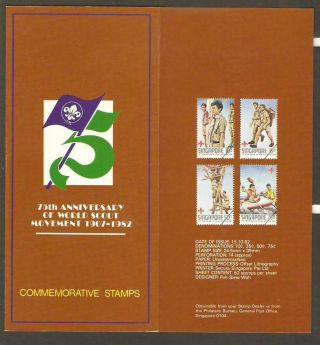 Singapore 1982 75th Ann Boy Scouts Announce Folder