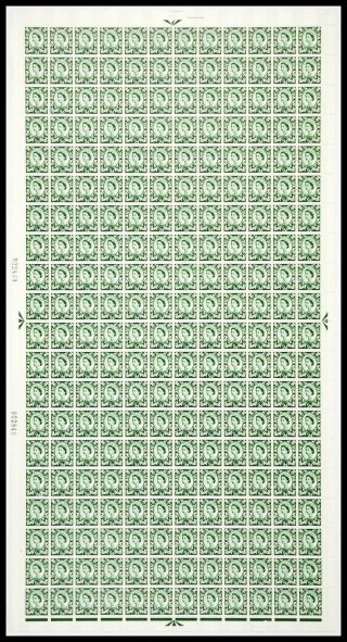 Xs20 9d Scotland Regional Sheet 9.  5mm Violet - Full Sheet Unmounted Mint/mnh