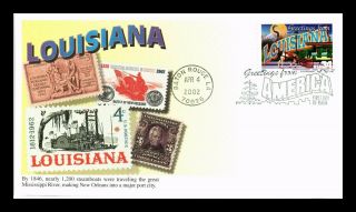 Dr Jim Stamps Us Louisiana Greetings From America First Day Cover Mystic