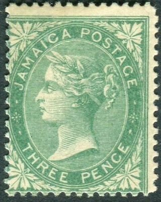 Jamaica - 1863 3d Green.  A Lightly Mounted Example Sg 3
