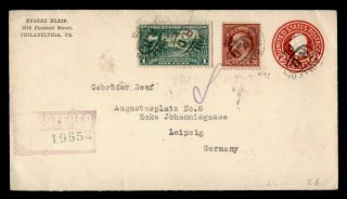 Dr Who 1925 Philadelphia Pa Registered Uprated Stationery To Germany E39933