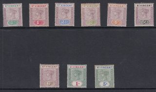 St Vincent - 1899 A Mounted Set To 5/ - Sg 67 - 75