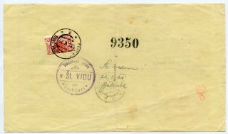Yugoslavia Shs Slovenia 1919 - - Bisected Porto Stamp On Payment Form