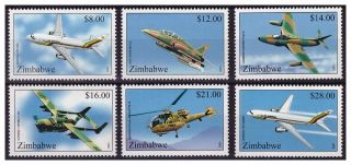 Zimbabwe 2001 Aircraft Sg1044 - 1049 Set Singles