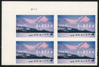 Usa Sc.  4374 42c Alaska Statehood 2009 Mnh Plate Block
