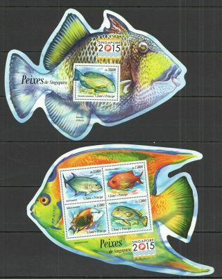Sao Tome And Principe 2015,  Marine Life,  Fish,  Unusual