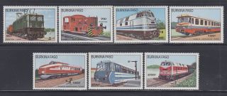 Burkina 1985 Trains Scott 732 - 738 Complete Never Hinged