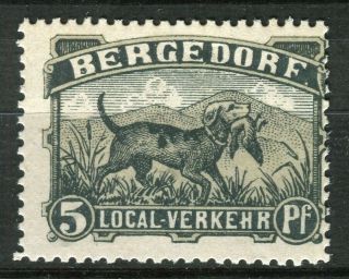 Germany 1860s - 70s Bergedorf Privat Local Post Hinged 5pf.  Value,