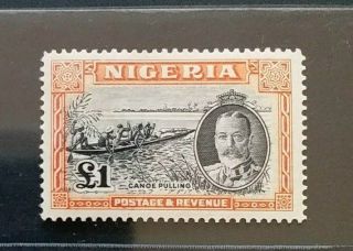 Nigeria 1936 Kg V £1 Sg 45 Sc 49 Pictorial Mnh