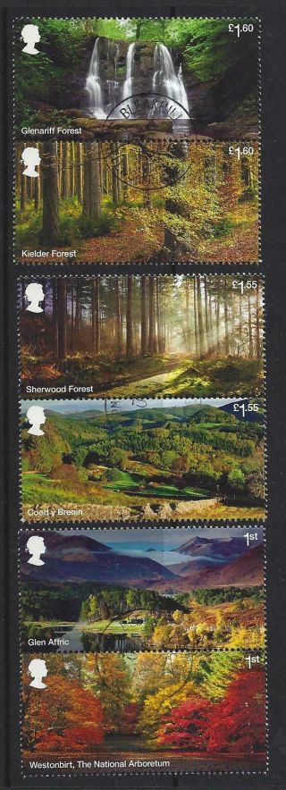 Great Britain 2019 Forests Set Of 6 In Pairs Fine