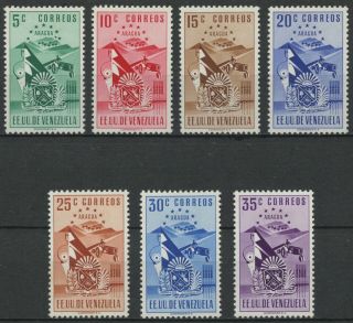 Venezuela 1952 Mh Stamp Set | Scott 513 - 519 | Aragua Coat Of Arms & Agriculture