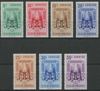 Venezuela 1952 Mh Stamp Set | Scott 520 - 526 | Lara Coat Of Arms & Agriculture