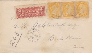 Canada 1888 Registered Cover South Stukely Que To Beebe Plain 5c Rate