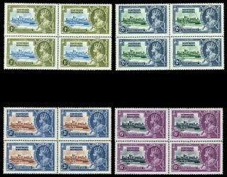 Northern Rhodesia 1935 Kgv Silver Jubilee Set In Blocks Mnh.  Sg 18 - 21.  Sc 18 - 21.