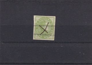 0075 Venezuela (revenue) 1871 Bolivar 9 Reales Green Stamp See Scan