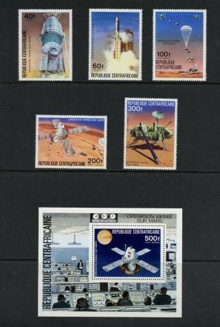 Central Africa 1976 Space Satellite Viking Set & Sheet Mnh M604