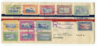 Nicaragua 1935 Airmail Franking - Registered Cover To Usa - 1 -