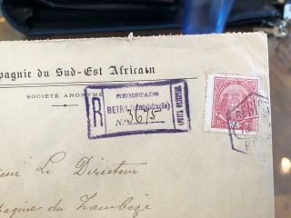 Rare Registered Portugal Colonial Mozambique Postal Cover Beira / Quelimane 1902 2