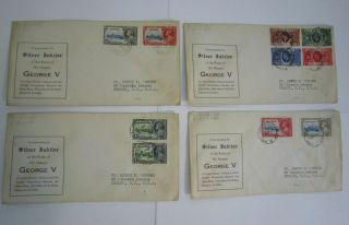 (4) George V 1935 Silver Jubilee First Day Covers To Newark Nj United States