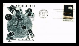 Dr Jim Stamps Us Apollo 11 Moon Landing Space Event Orbit Cover 1969