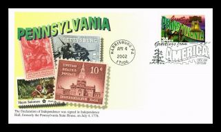 Us Cover Pennsylvania Greetings From America Fdc Mystic Cachet
