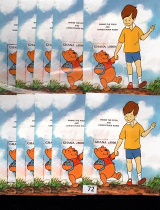 // 10x Guyana - Mnh - Disney - Animals - Bear - Winnie The Pooh -
