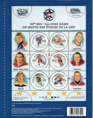 Canada - 2000 50th Nhl - All Stars Game - Ss Mnh - Folder