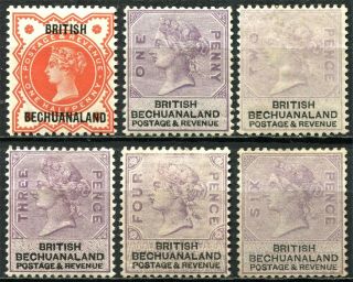 Bechuanaland 1888 Issue,  Sg 9 - 14,  Hinged,  Cv £300