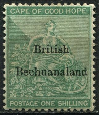Bechuanaland 1885 Cape Of Good Hope Overprint,  Sg 8,  1s Green,  M/hinged,  Cv £375