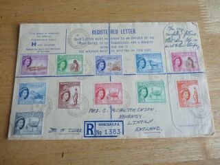 Somaliland Registered First Day ? Cover 1953 Hargeisa To Navenby Lincolnshire Uk