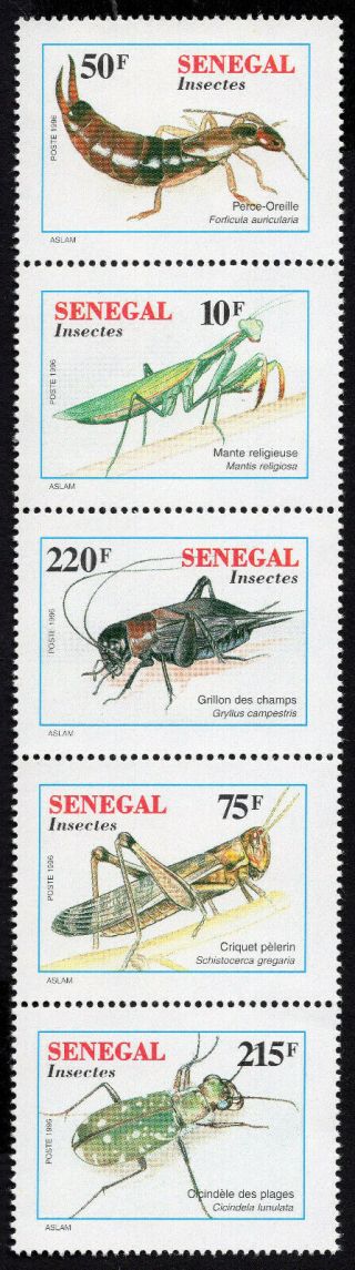 Senegal 1997 Strip Of Stamps Mi 1458 - 1462 Mnh
