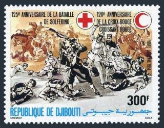 Djibouti C203,  Mnh.  Michel 412.  Battle Of Solferino.  Red Cross,  120th Ann.  1984.