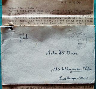 Translated German Fieldpost - 3 Months After The Outbreak Of Ww 2 - War Crimes