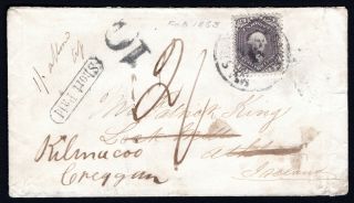 Usa 1863 Cover W/stamp Scott 70a From Usa To Ireland With Surtaxe 10cts.  R