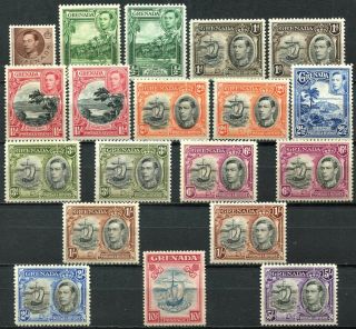 Grenada 1938 Between,  Sg 152 & 163b,  Inc Shades/perf Types,  Hinged,  Cv £425