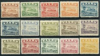 Nauru 1924 - 48 Set,  2½d Shade Mixed Papers Sg26/39 Mm