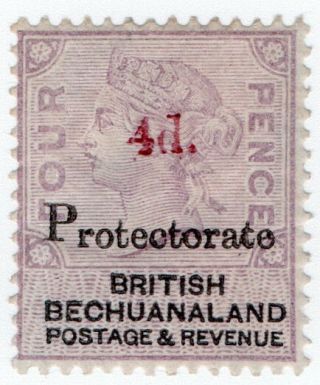 (i.  B) Bechuanaland Protectorate Revenue : Duty Stamp 4d On 4d Op