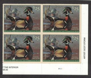 Rw86 - Federal Duck Stamp.  Plate Number Block Of 4.  Mnh.  Og.  02 Rw86pb4br
