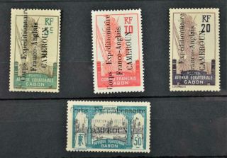 Gabon French Administration Of Camerouns1915 Stamps Sg 4 - 6 & 12 H/m Og.  (v88)