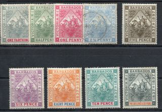 Barbados - Sg 116 - 124 Mh (2 1/2p Repaired Sm Tear) - Lot 419_1216136