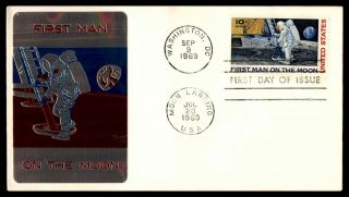 Mayfairstamps Us Fdc 1969 Moon Landing Metal Sarzin First Day Cover Wwb05405