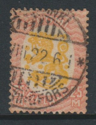 Finland - 1921,  25m Orange & Red Stamp - No Wmk - Perf 14 - - Sg 213